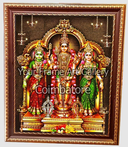 Murugar with Valli Deivanai Photo Frame for Puja Room - Lord Murugan Wedding Form