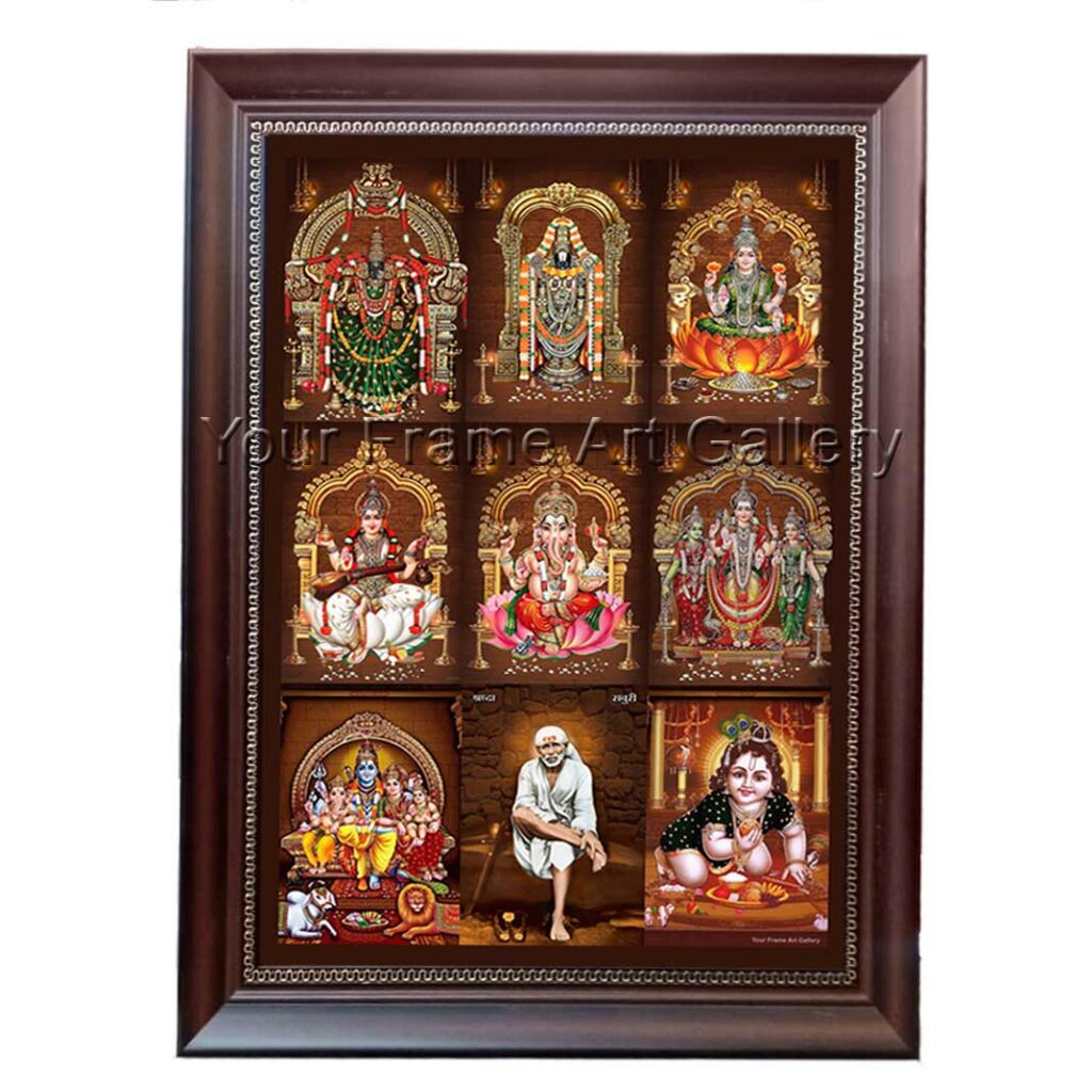 Premium 9 in 1 multi deity custom god photo frame by Your Frame Art Gallery Coimbatore