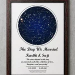 Personalized Star Map Frame with custom wedding date, names, and night sky design – premium framed gift by Your Frame Art Gallery Coimbatore