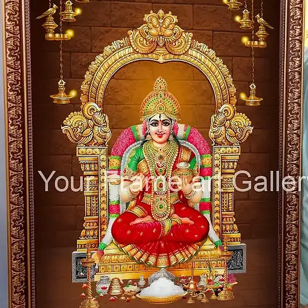 Annapurna Devi photo frame featuring Goddess Annapoorneshwari for pooja