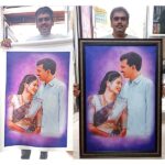 Custom Father-Daughter Digital Art Canvas Frame